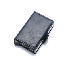 Carregar imagem no visualizador da galeria, Qualidade superior rfid carteira de homens saco de dinheiro mini bolsa masculina de alumínio cartão pequena carteira embreagem carteira de couro fino 2019
