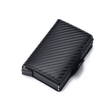 Carregar imagem no visualizador da galeria, Qualidade superior rfid carteira de homens saco de dinheiro mini bolsa masculina de alumínio cartão pequena carteira embreagem carteira de couro fino 2019
