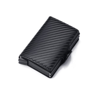 Qualidade superior rfid carteira de homens saco de dinheiro mini bolsa masculina de alumínio cartão pequena carteira embreagem carteira de couro fino 2019
