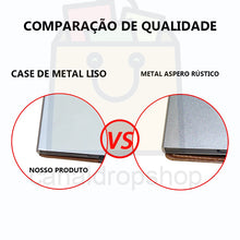 Carregar imagem no visualizador da galeria, CASE CARTEIRA METAL E COURO | CARTÃO CRÉDITO, DINHEIRO | Proteção RFID Anti Fraude de Cartão de Crédito
